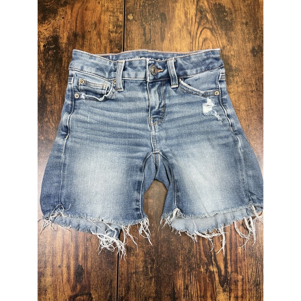 American Eagle The Dream Short Cut Off Denim Shorts Blue Size 000 Distressed